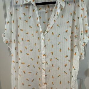 Preowned, never worn. Express see-thru blouse. Size XL. Blouson Sleeves.